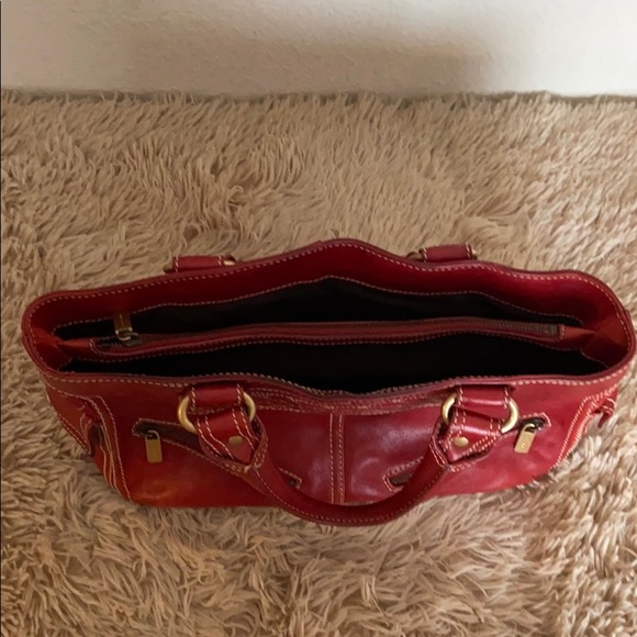 Auth Celine Boogie Red Leather Handbag - Picture 8 of 16